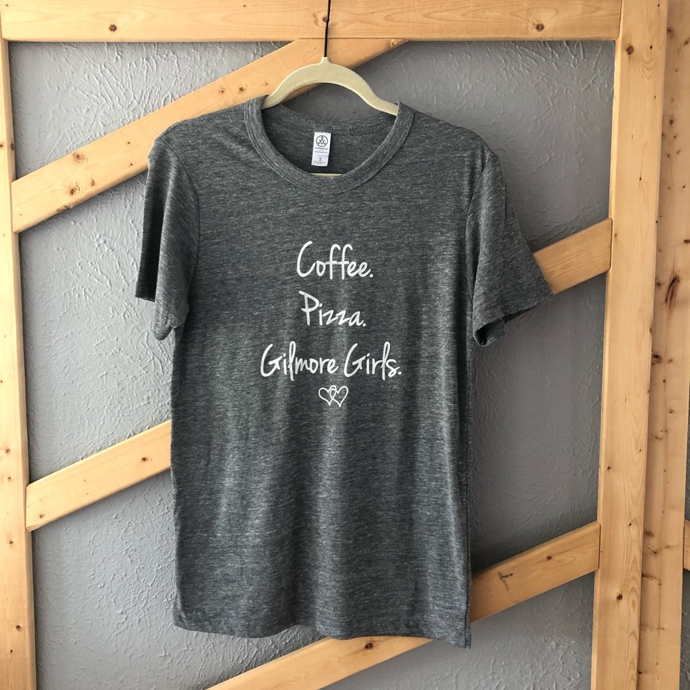 Coffee Pizza Gilmore Girls Gray Shirt - Small - TV Shirt - Fan Apparel